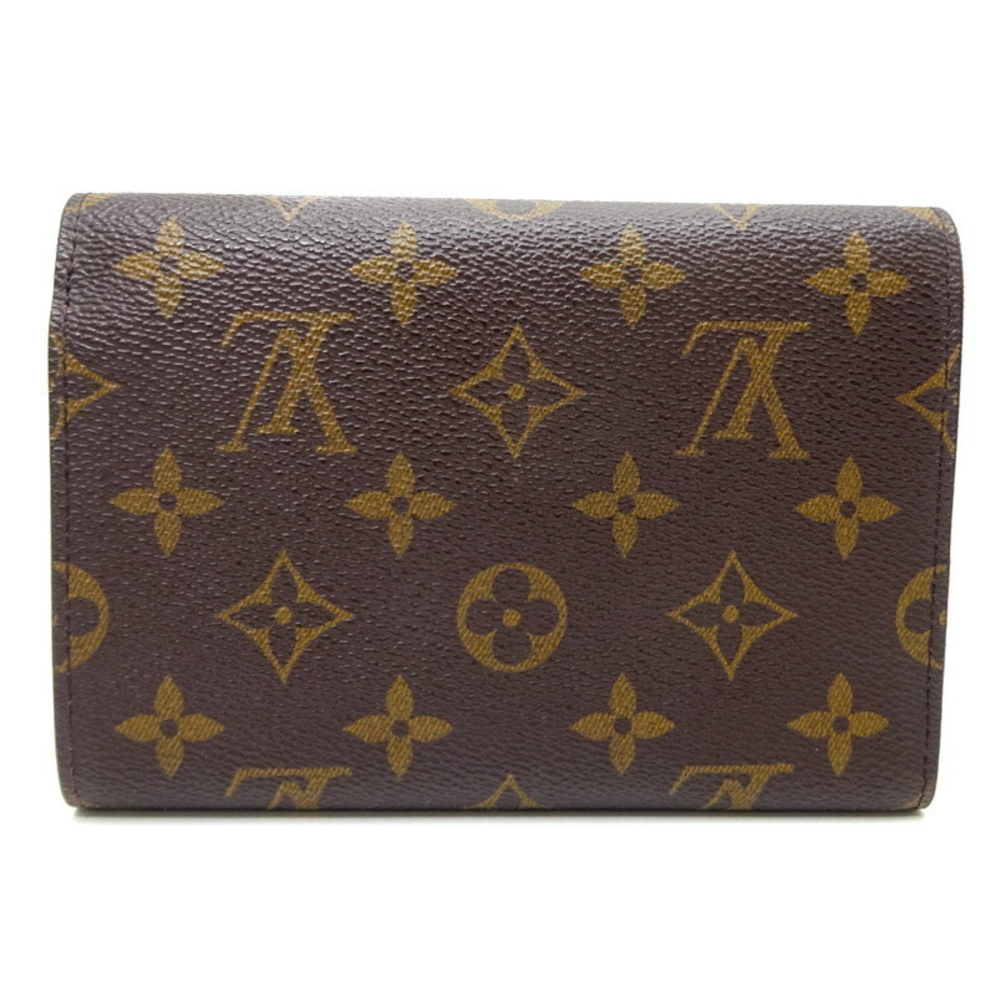 Louis Vuitton Porte Tresor Etui Chequier Women's and Men's Tri-fold Wallet M61200 Monogram Brown DH83143