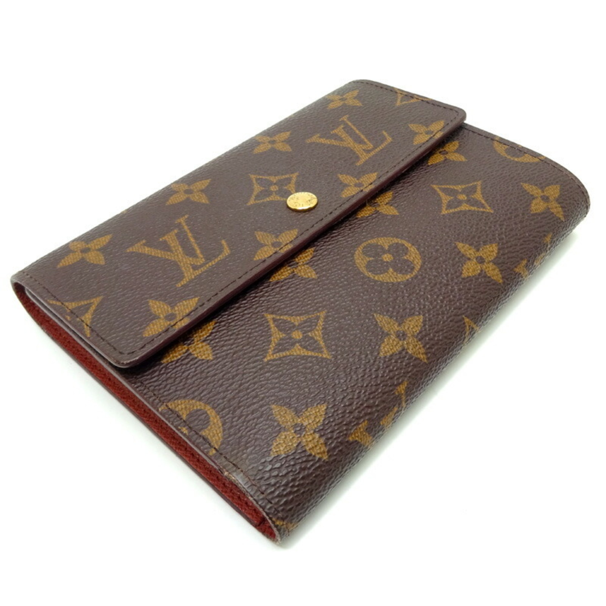 Louis Vuitton Porte Tresor Etui Chequier Women's and Men's Tri-fold Wallet M61200 Monogram Brown DH83143