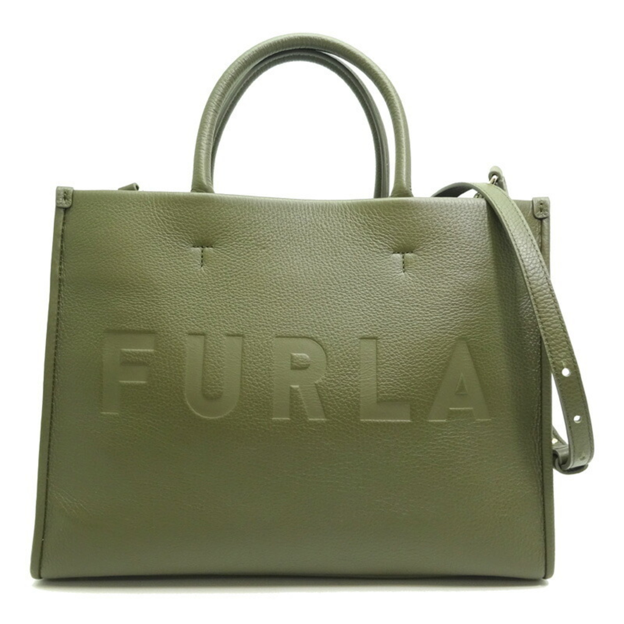 FURLA Shoulder Bag Women's/Men's Tote WB00842 BX1442 Leather Khaki (Green) DH83022