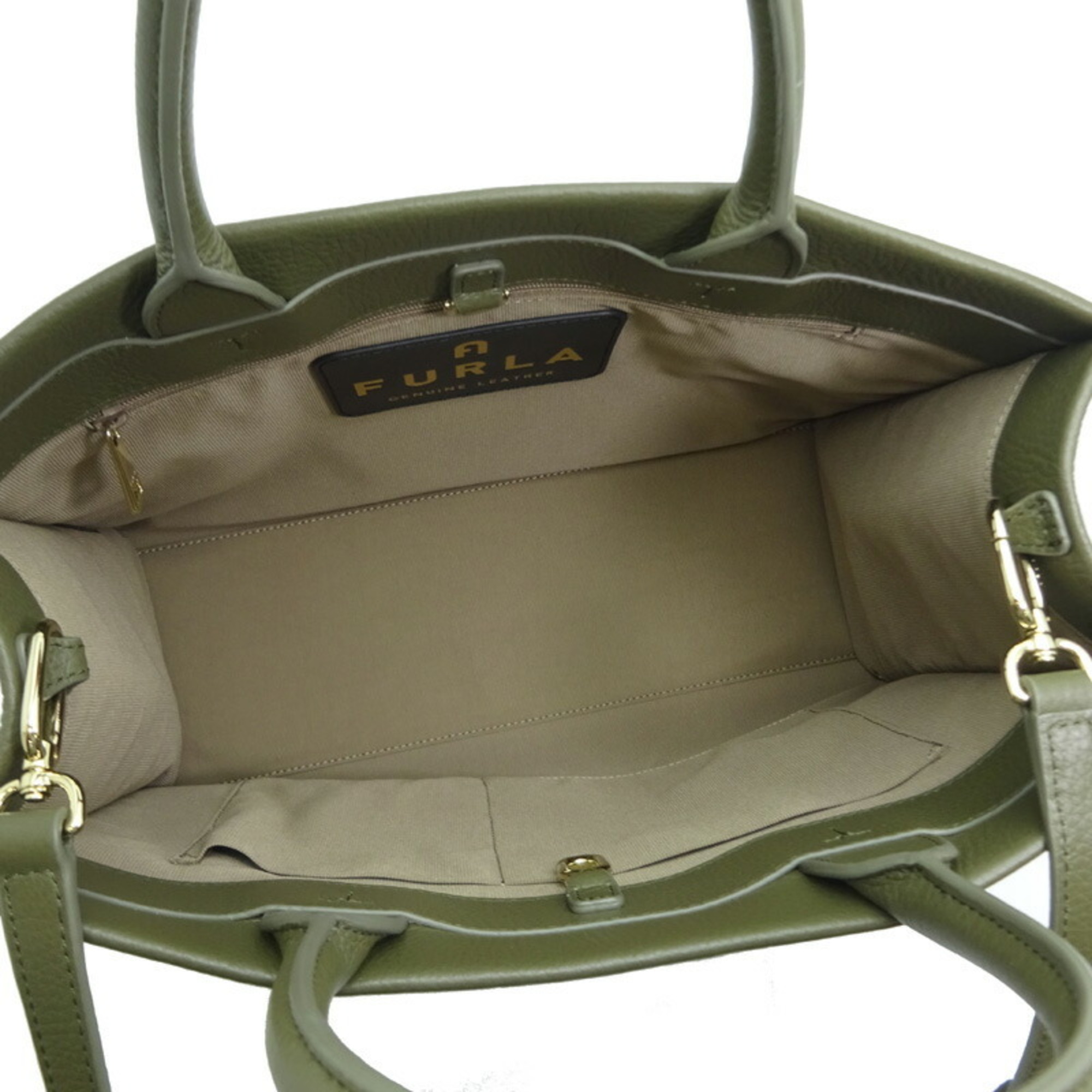 FURLA Shoulder Bag Women's/Men's Tote WB00842 BX1442 Leather Khaki (Green) DH83022