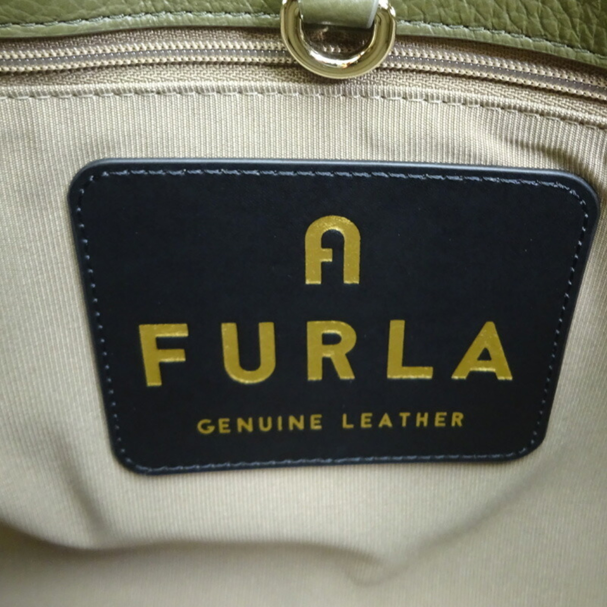 FURLA Shoulder Bag Women's/Men's Tote WB00842 BX1442 Leather Khaki (Green) DH83022