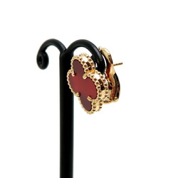 Van Cleef & Arpels Alhambra Carnelian Women's Earrings, 750 Yellow Gold, DH83097