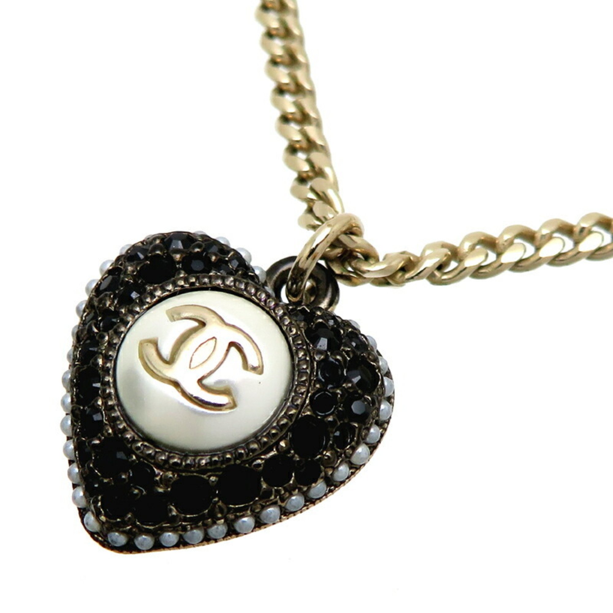 Chanel Coco Mark Heart Women's Necklace Metal DH83150