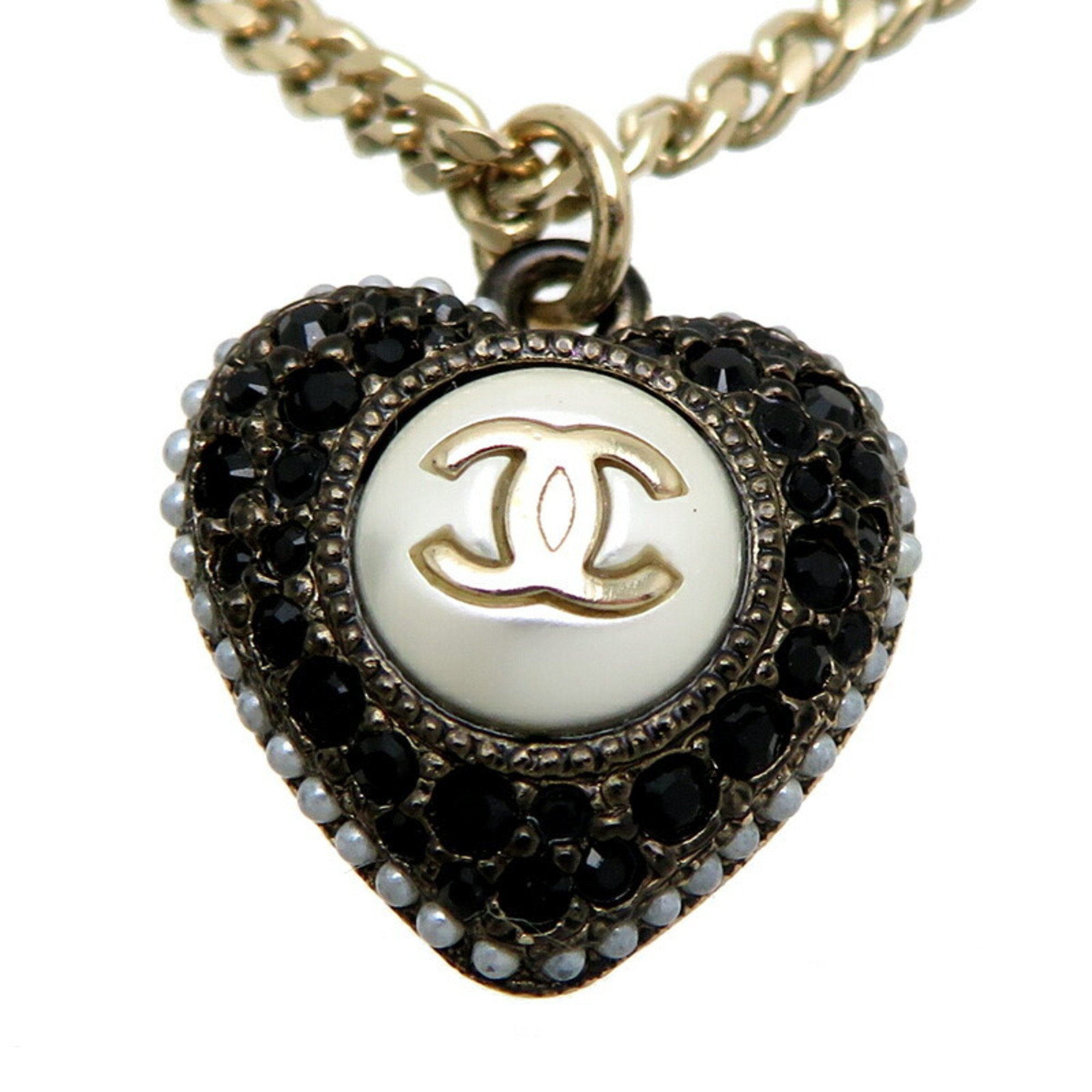 Chanel Coco Mark Heart Women's Necklace Metal DH83150