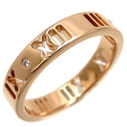 Tiffany 750PG Atlas Diamond Ladies Ring 750 Pink Gold Size 7.5 DH83102