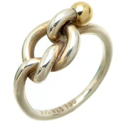 Tiffany SV925 Love Knot Hook & Eye Women's Ring, Silver 925, Size 10, DH82986