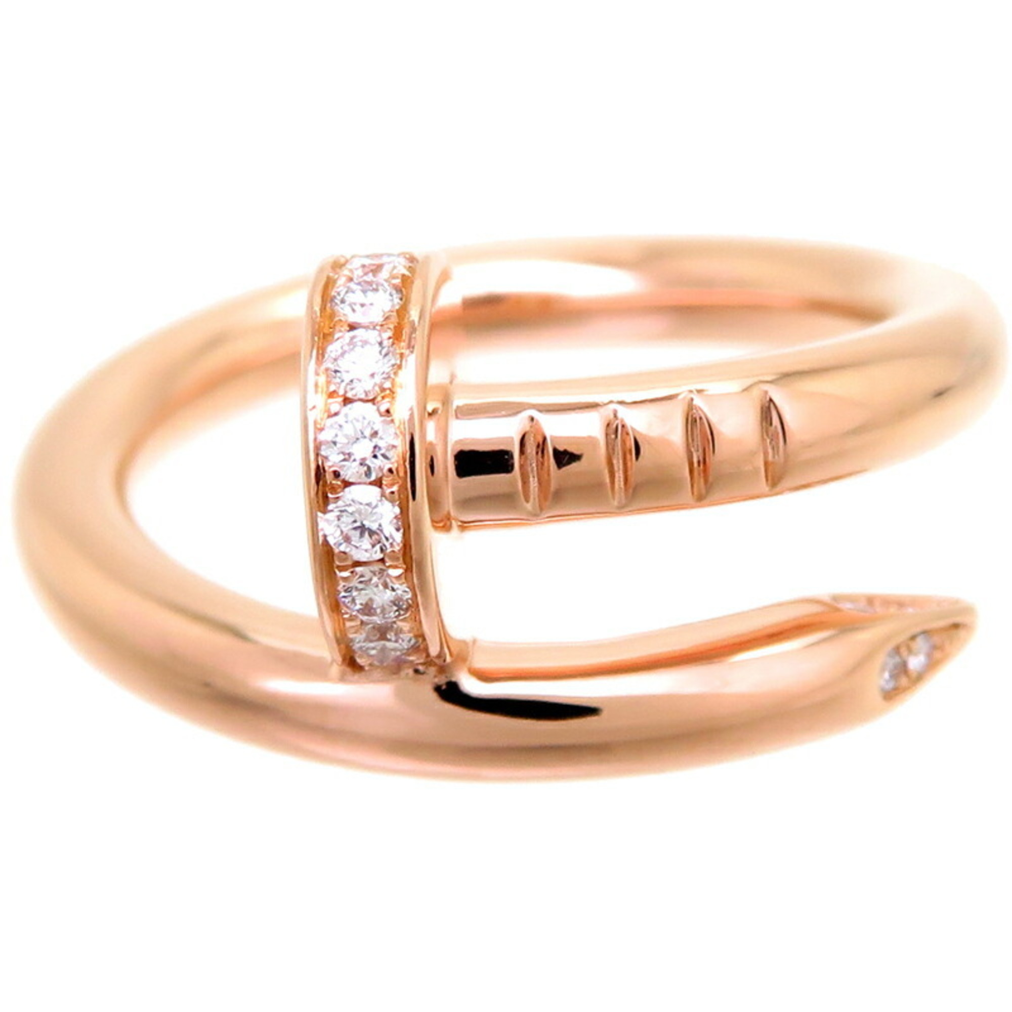 Cartier #50 approx. 0.13ct Juste un Clou ladies ring B4094800 750 pink gold size 9 DH82984