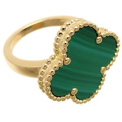 Van Cleef & Arpels #53 Malachite Magic Alhambra Women's Ring VCAR03AV50 750 Yellow Gold Size 12.5 DH82991