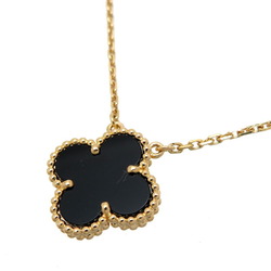 Van Cleef & Arpels Onyx Alhambra Women's Necklace 750 Yellow Gold DH82992