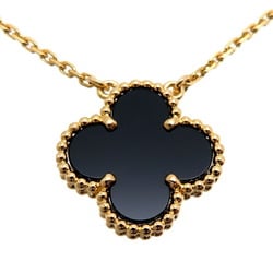 Van Cleef & Arpels Onyx Alhambra Women's Necklace 750 Yellow Gold DH82992