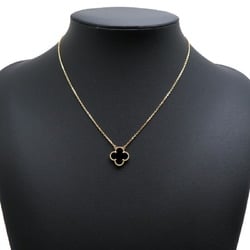 Van Cleef & Arpels Onyx Alhambra Women's Necklace 750 Yellow Gold DH82992