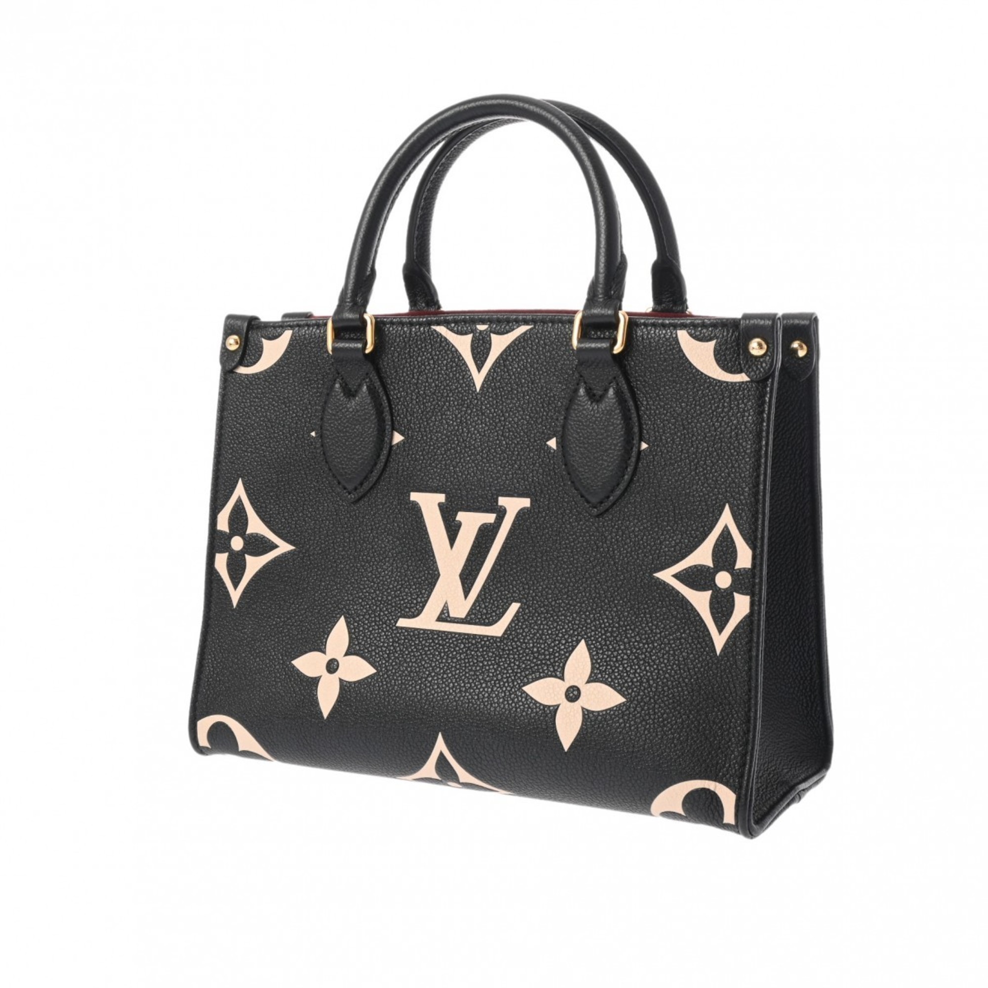 LOUIS VUITTON Louis Vuitton Monogram Empreinte On the Go PM Black/Beige M45659 RFID Tag (IC Chip) Women's Leather Handbag