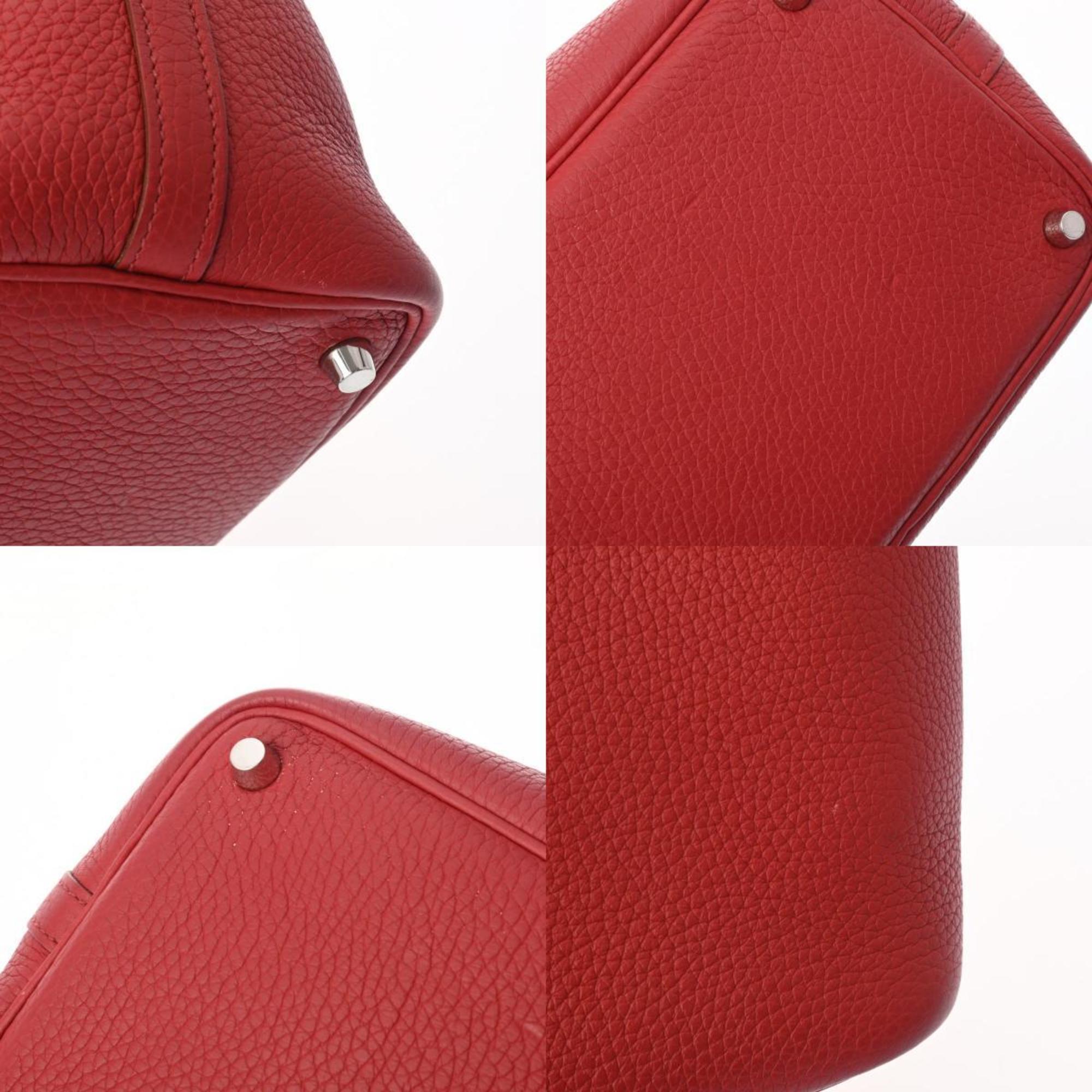 HERMES Picotin Lock PM Rouge □P stamp (around 2012) Women's Taurillon Clemence handbag