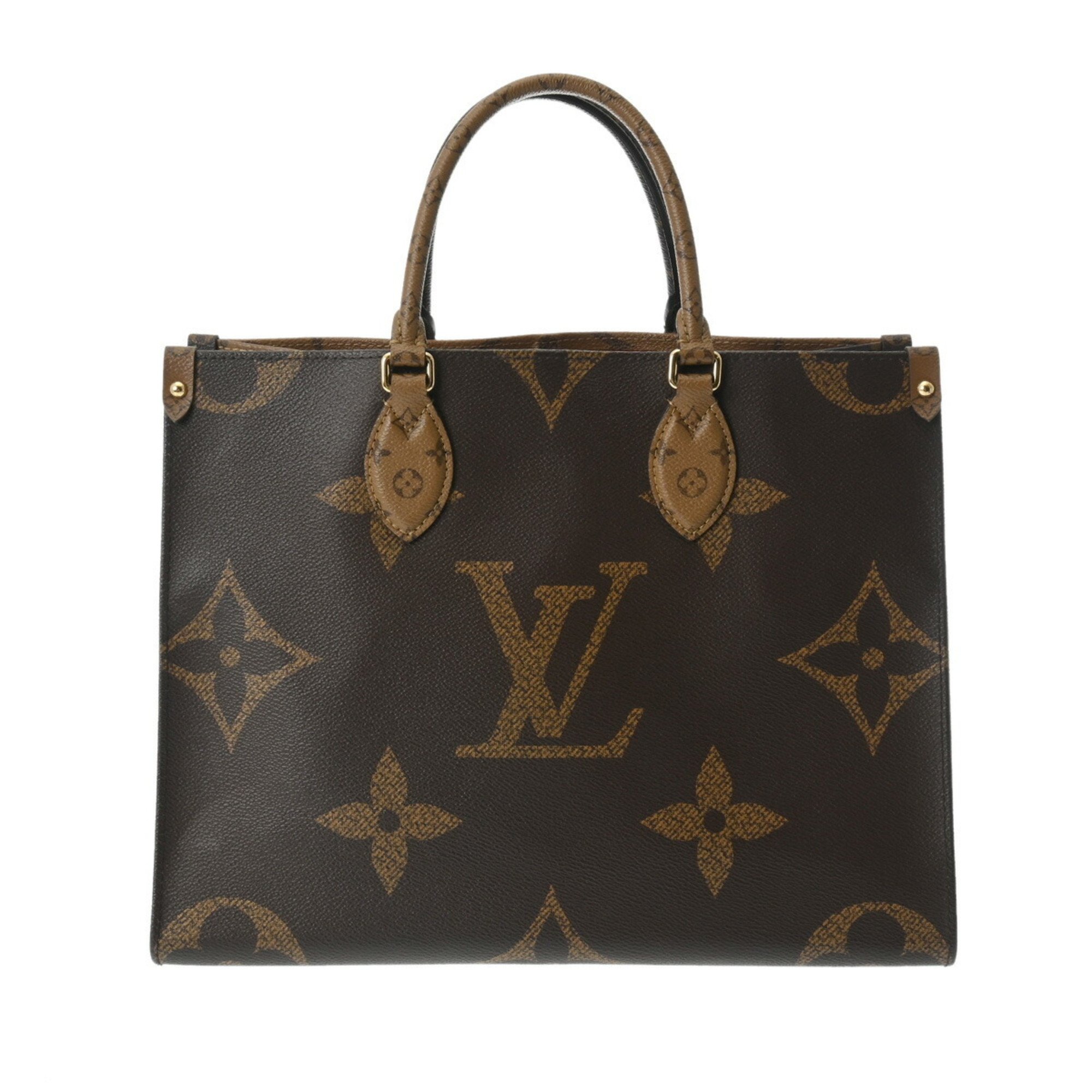 LOUIS VUITTON Louis Vuitton Monogram Giant On the Go MM Tote Brown M45321 Women's Canvas Handbag