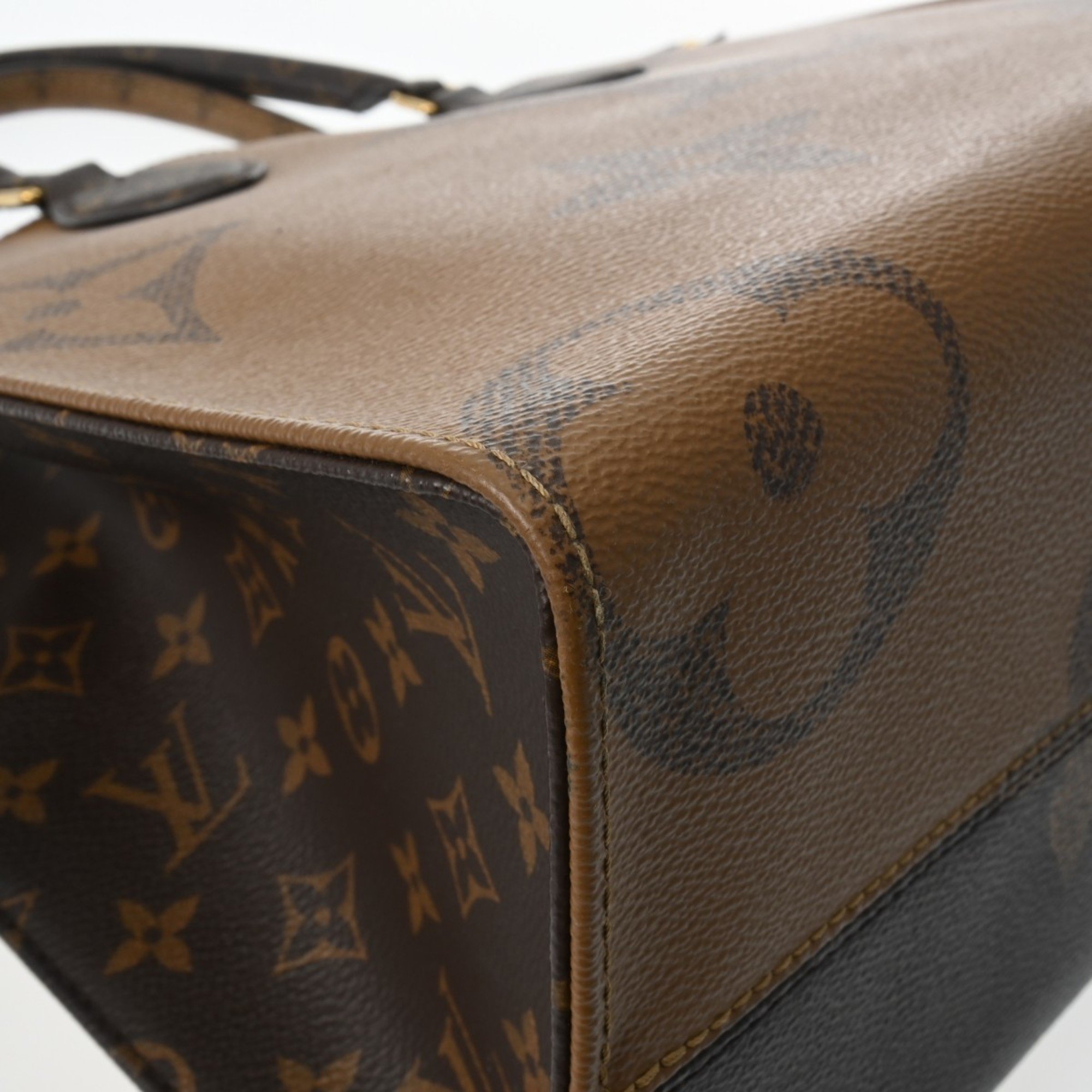 LOUIS VUITTON Louis Vuitton Monogram Giant On the Go MM Tote Brown M45321 Women's Canvas Handbag