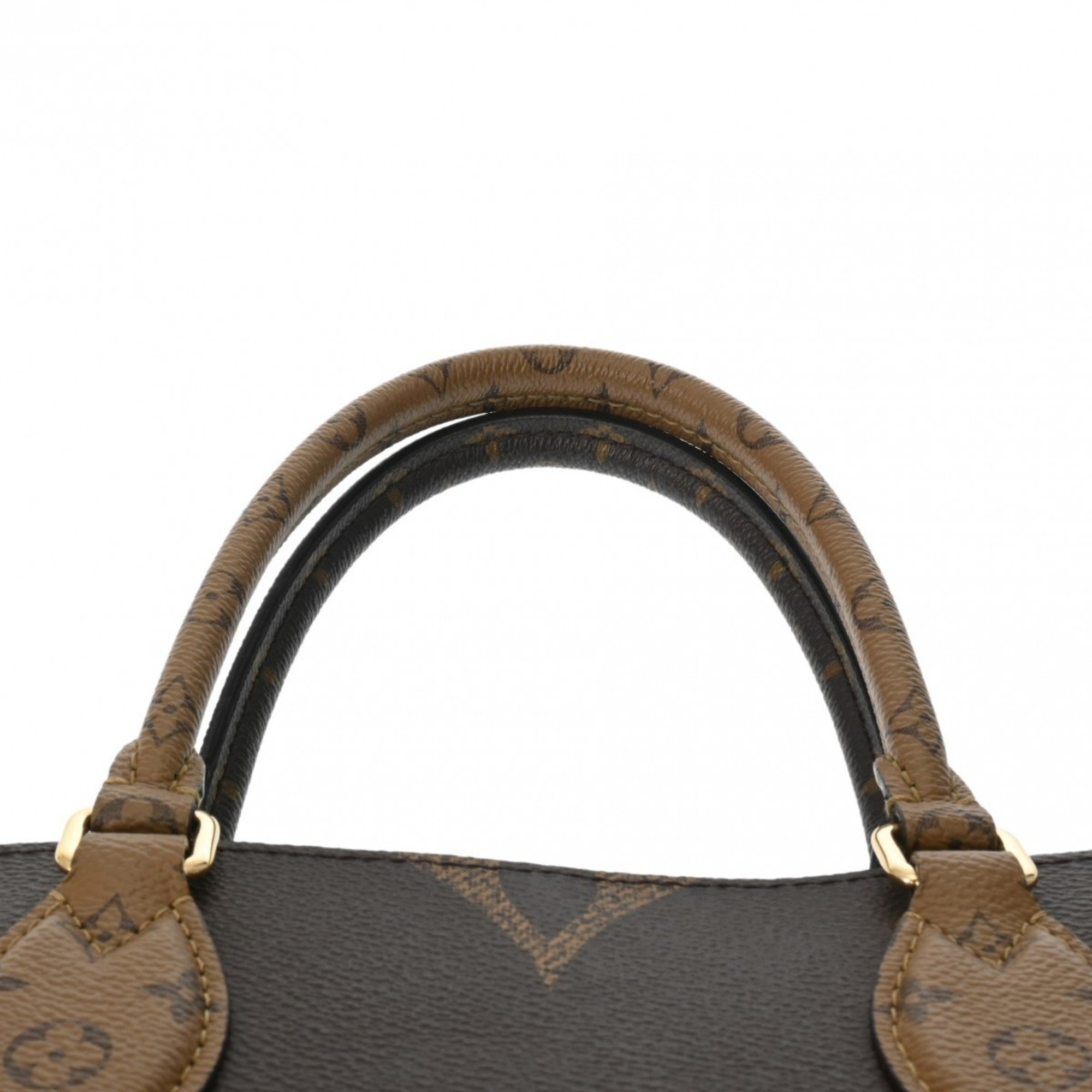 LOUIS VUITTON Louis Vuitton Monogram Giant On the Go MM Tote Brown M45321 Women's Canvas Handbag