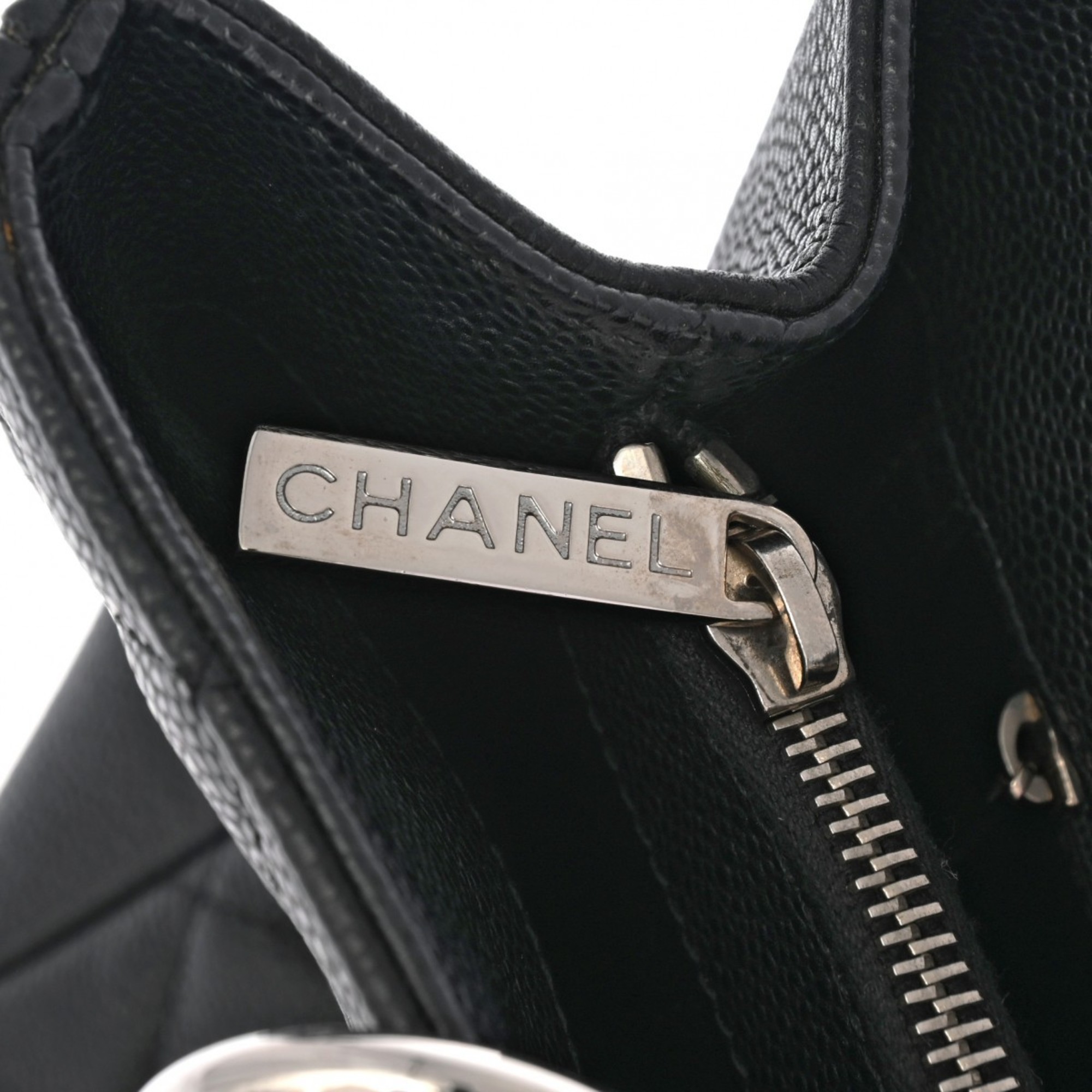 CHANEL Chanel Matelasse GST Grand Tote Black Women's Caviar Skin Bag