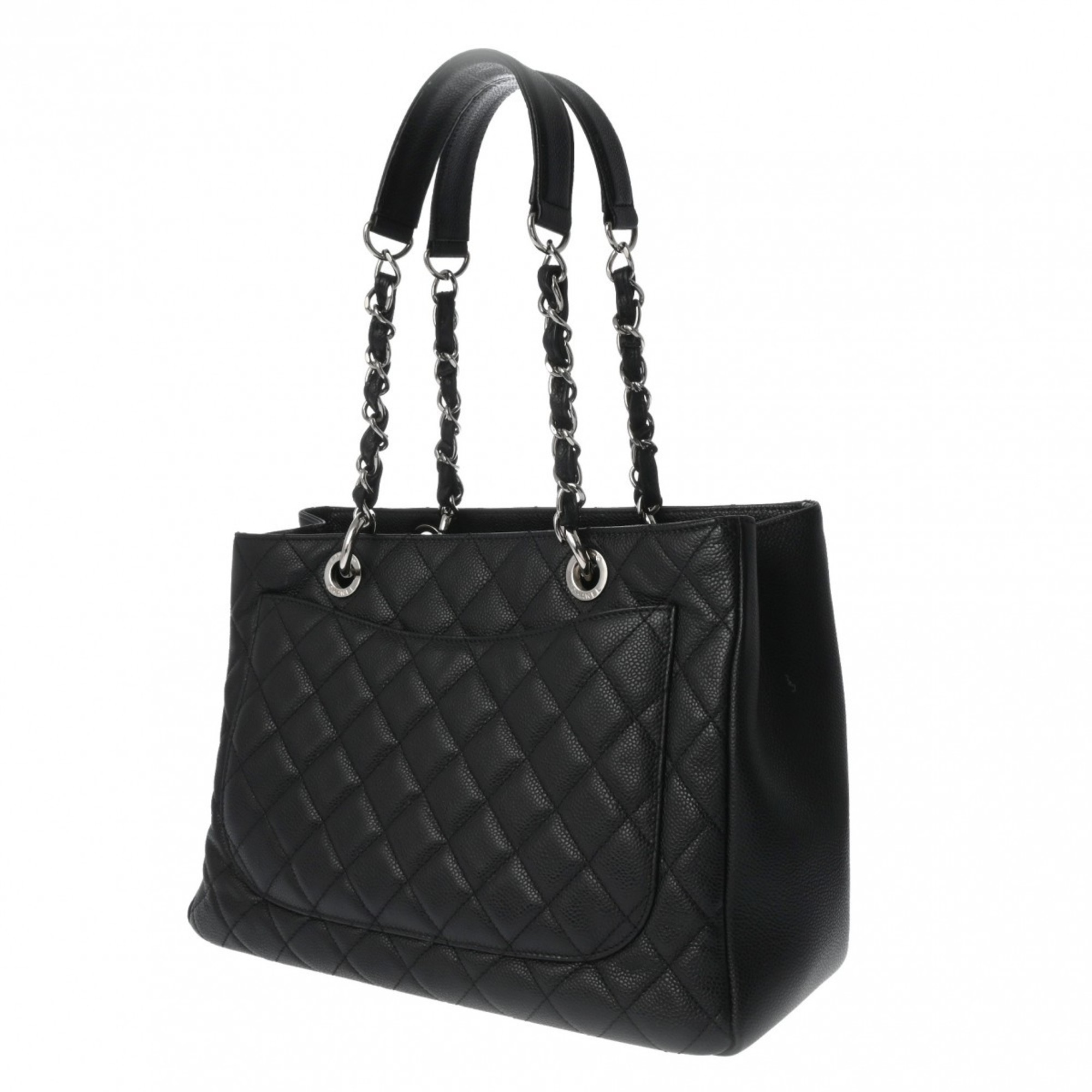 CHANEL Chanel Matelasse GST Grand Tote Black Women's Caviar Skin Bag