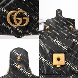 GUCCI GG Marmont Balenciaga collaboration chain shoulder black 443497 women's leather bag