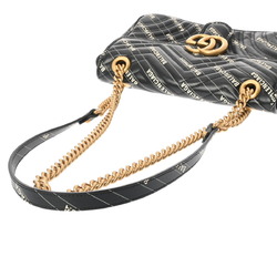 GUCCI GG Marmont Balenciaga collaboration chain shoulder black 443497 women's leather bag