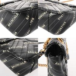 GUCCI GG Marmont Balenciaga collaboration chain shoulder black 443497 women's leather bag