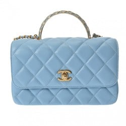 CHANEL Chanel Matelasse Chain Shoulder Light Blue Women's Lambskin Bag