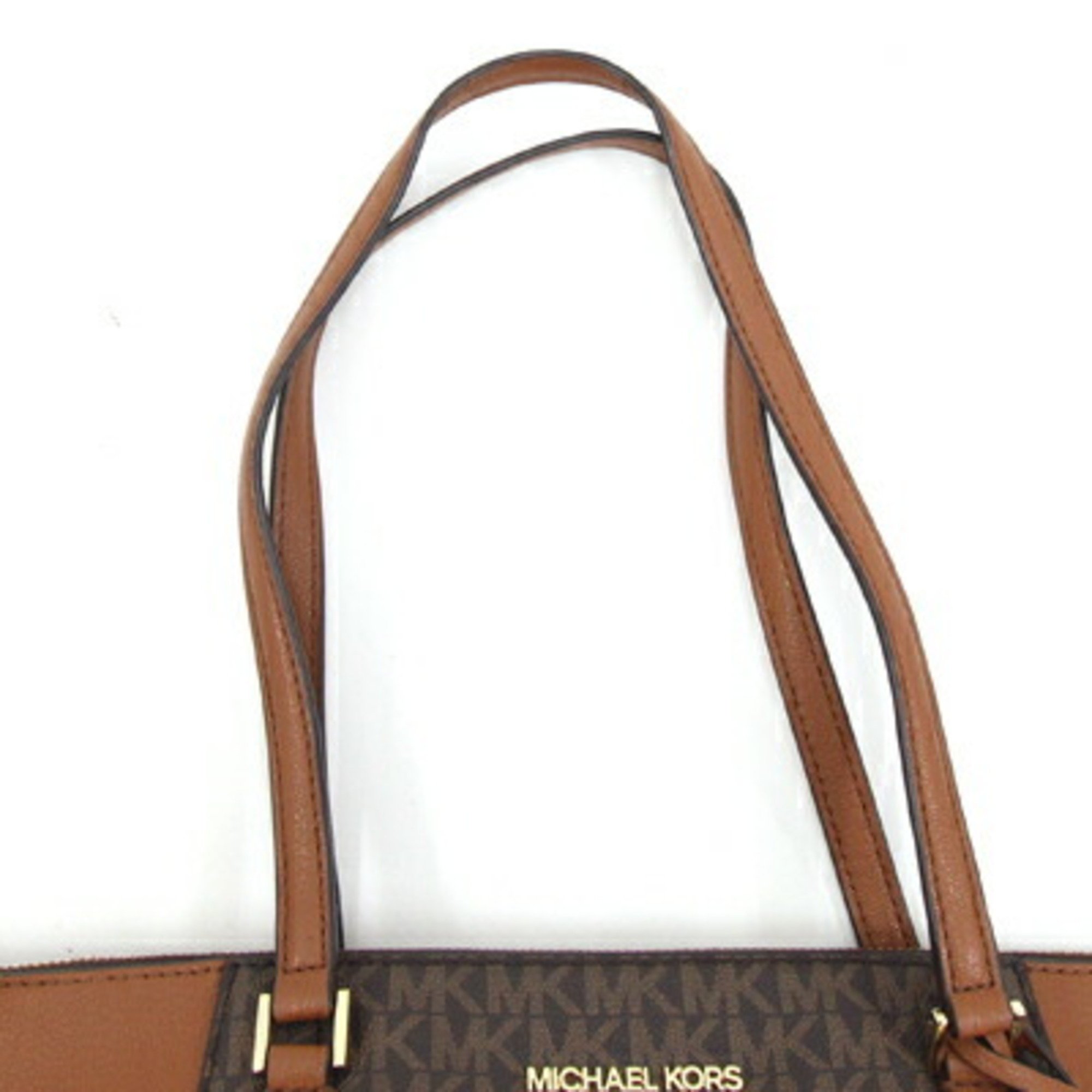 Michael Kors Tote Bag 35T0GCFT3B Dark Brown PVC Leather Shoulder Women's MICHAEL KORS