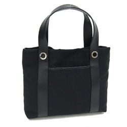 BVLGARI Tote Bag Mania 22278 Black Canvas Leather Hand for Women