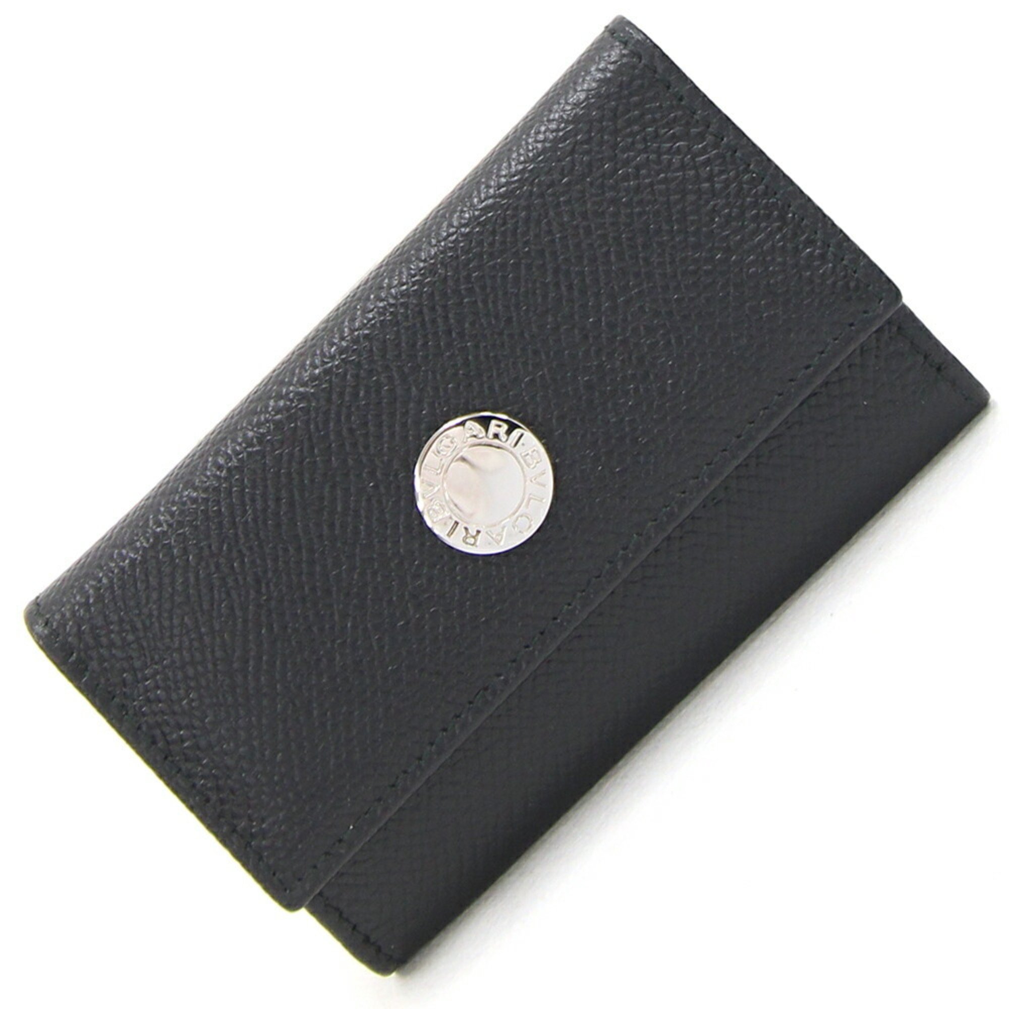 BVLGARI 6-ring key case 20234 Black leather BB Women's Men's