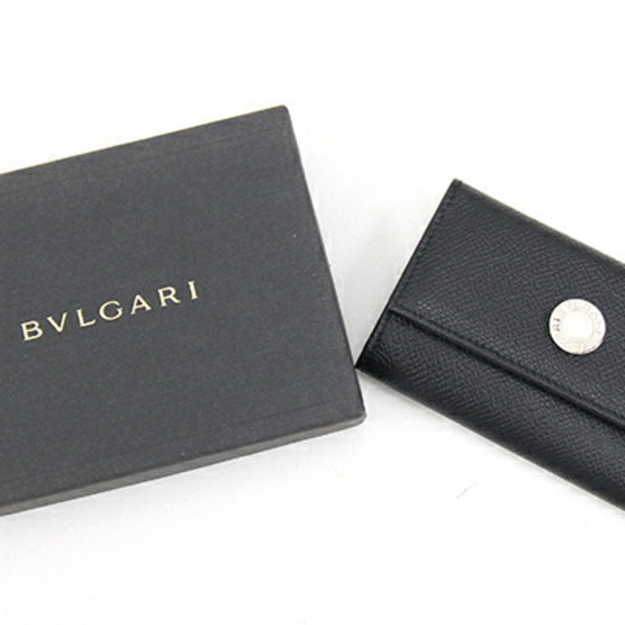 BVLGARI 6-ring key case 20234 Black leather BB Women's Men's