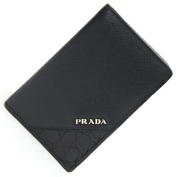 Prada Card Case 2MC101 Black Leather Pass Business Holder Men's PRADA