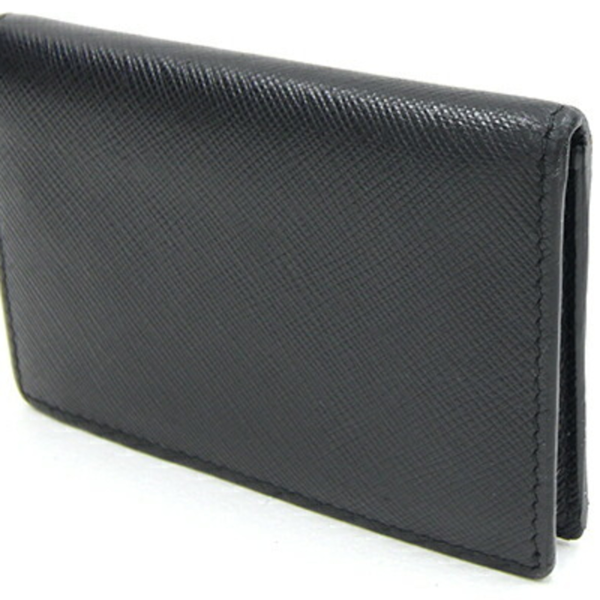 Prada Card Case 2MC101 Black Leather Pass Business Holder Men's PRADA