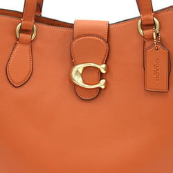 Coach Tote Bag Theo CA114 Orange Leather Shoulder All Women's COACH