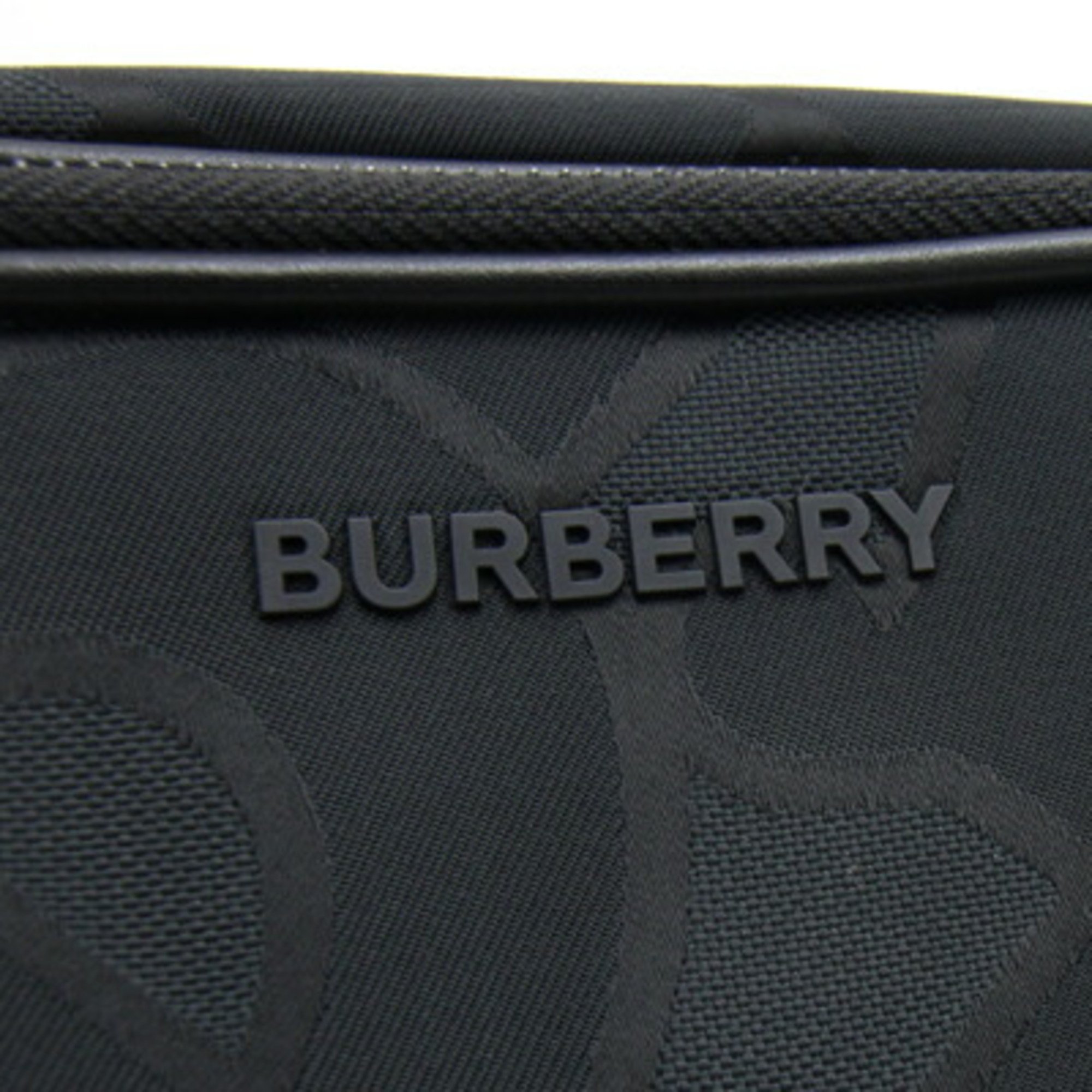 Burberry Shoulder Bag 8043708 Black Polyester Cotton Leather TB Monogram Men's Women's BURBERRY