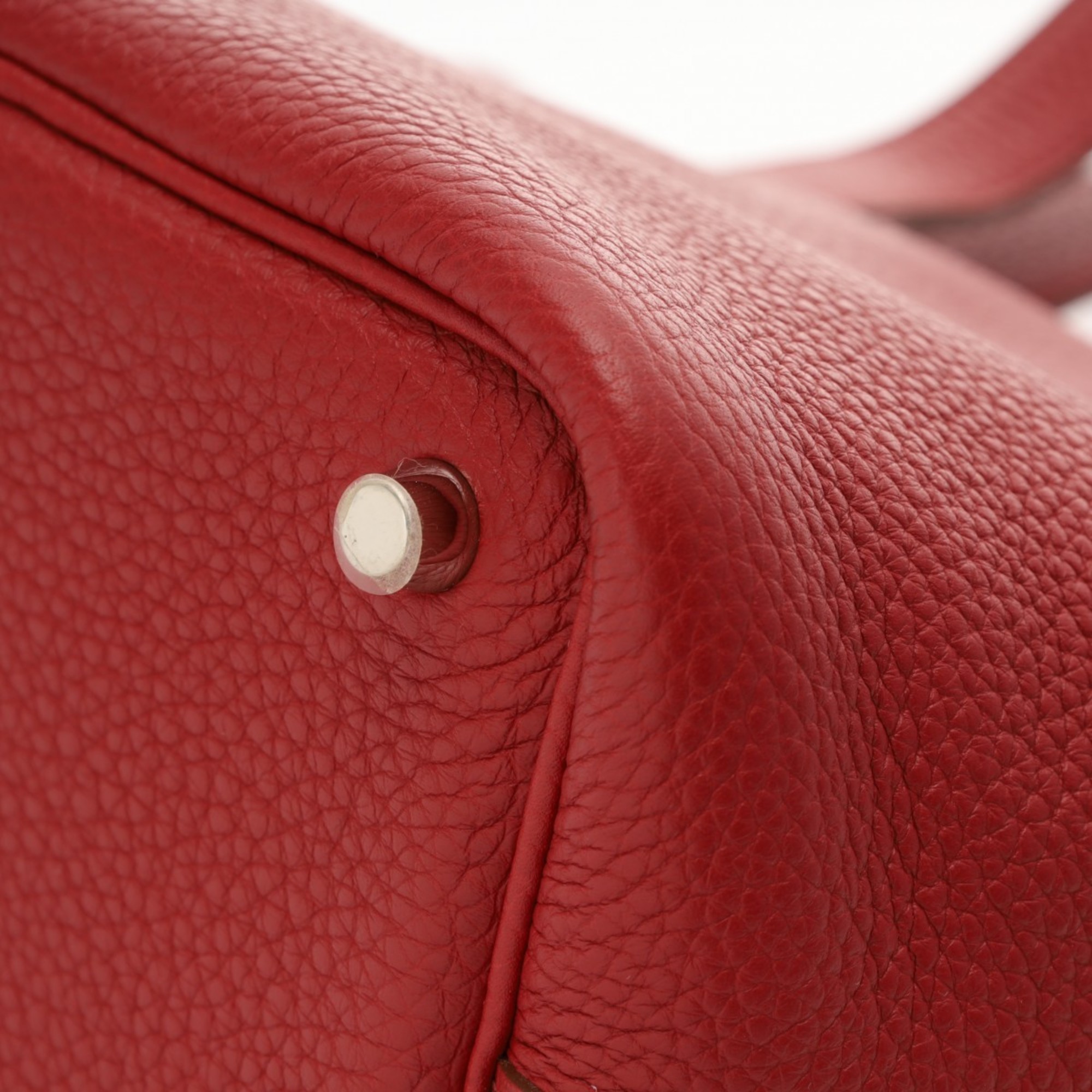 HERMES Hermes Picotin Lock PM Rouge Grenat □P stamp (around 2012) Women's Taurillon Clemence handbag