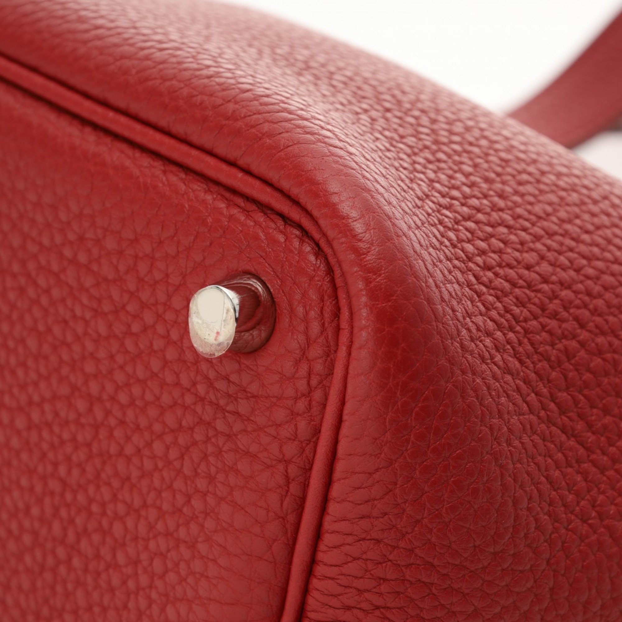 HERMES Hermes Picotin Lock PM Rouge Grenat □P stamp (around 2012) Women's Taurillon Clemence handbag