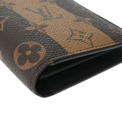 LOUIS VUITTON Louis Vuitton Monogram Portefeuille Brazza NIGO Collaboration Brown Men's Stripe Long Wallet