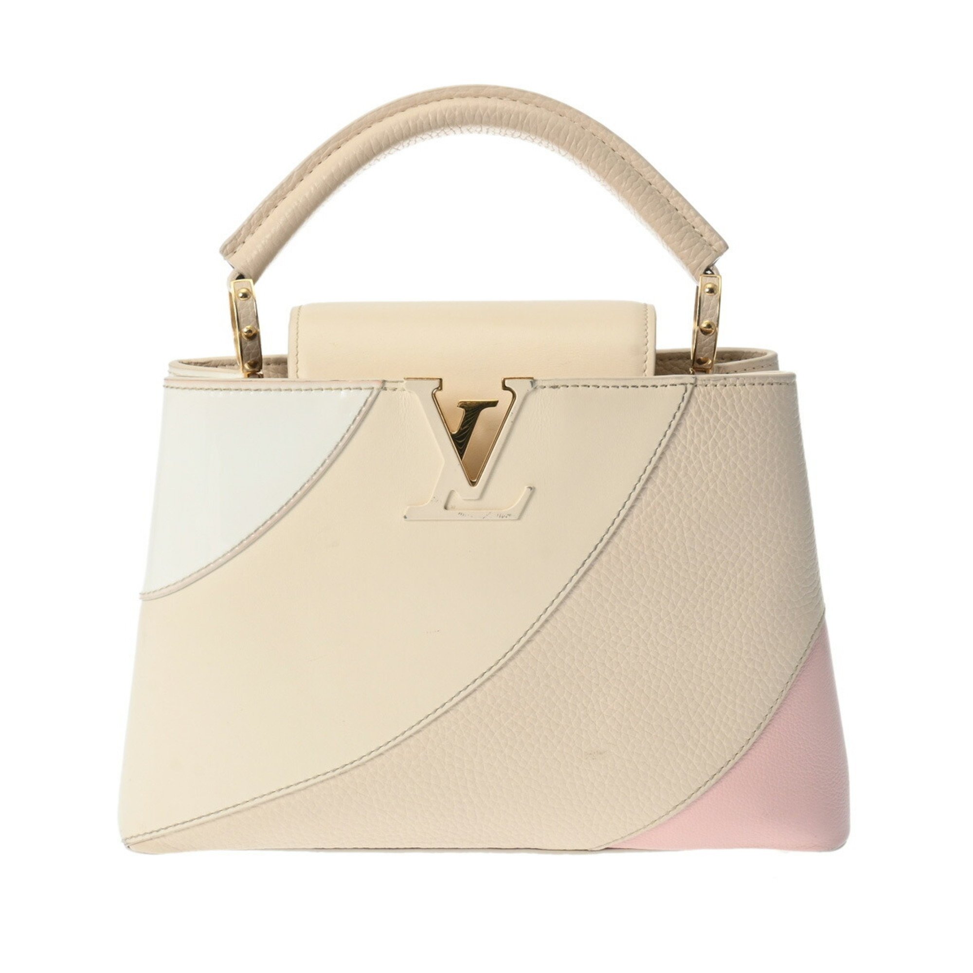 LOUIS VUITTON Capucines BB Tonal Vanilla Beige Women's Taurillon/Enamel Handbag