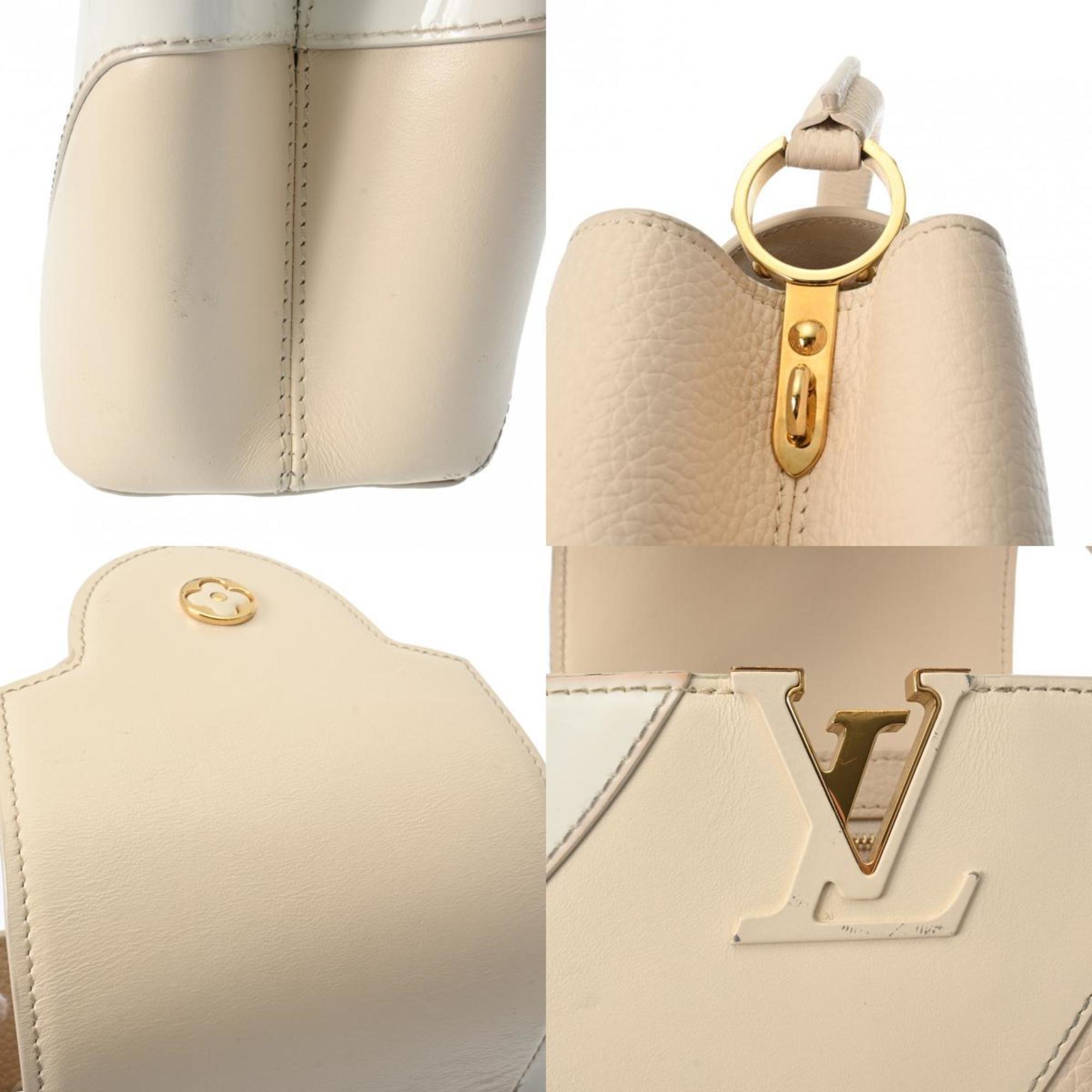 LOUIS VUITTON Capucines BB Tonal Vanilla Beige Women's Taurillon/Enamel Handbag