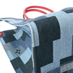 LOUIS VUITTON Louis Vuitton Monogram Denim On the Go GM Tote Blue/Red Unisex Leather Handbag