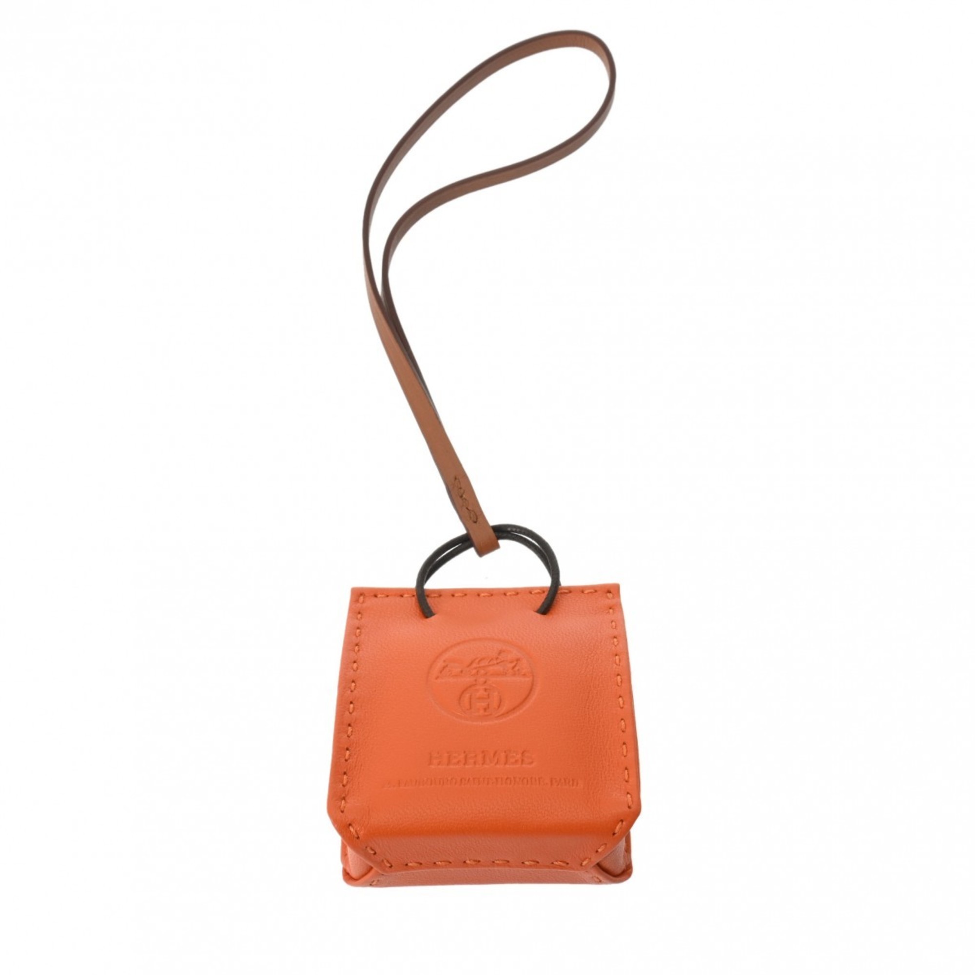 HERMES Hermes Sac Orange Bag Charm Y Stamp (around 2020) Unisex Agnès Milo