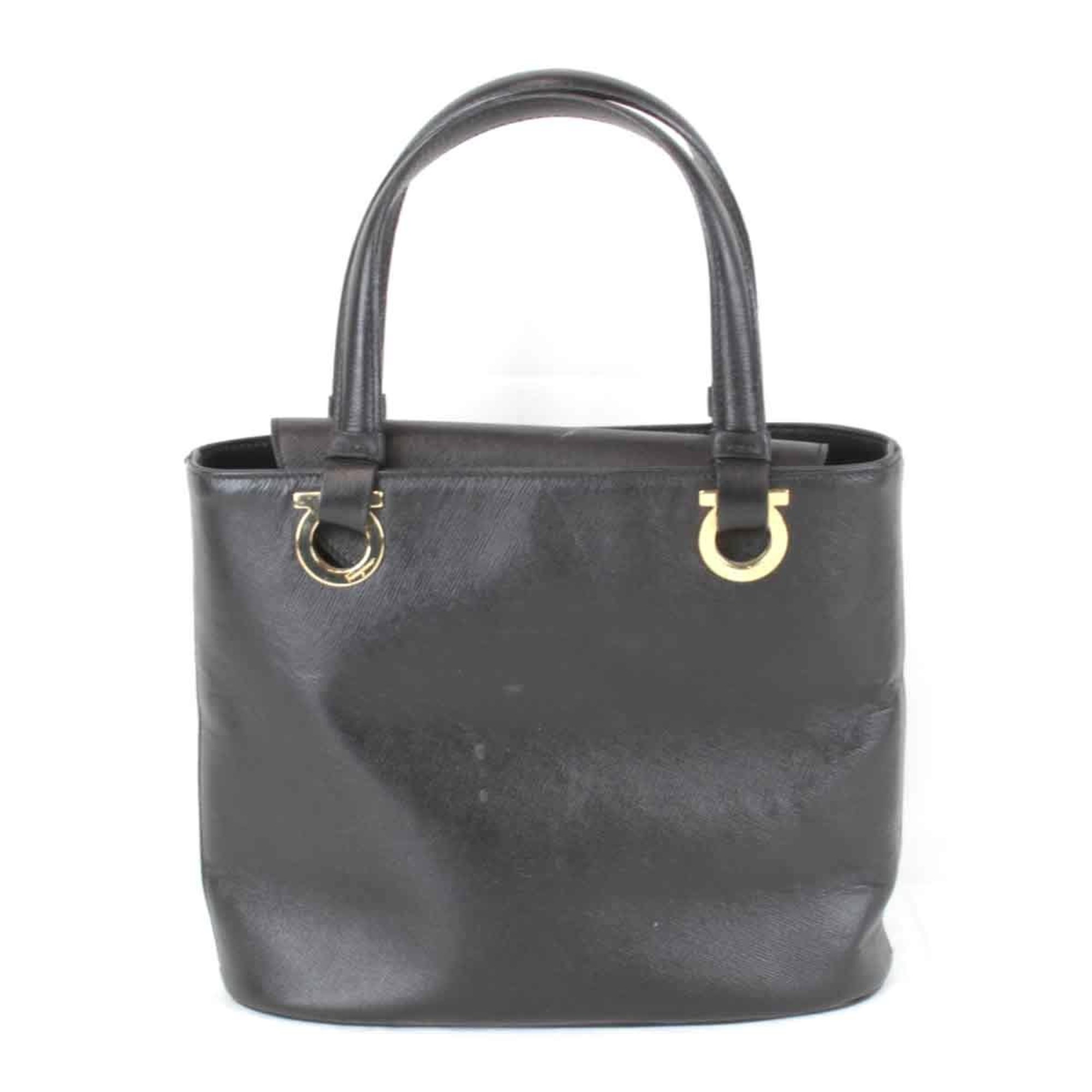 Salvatore Ferragamo Gancini handbag leather black for women