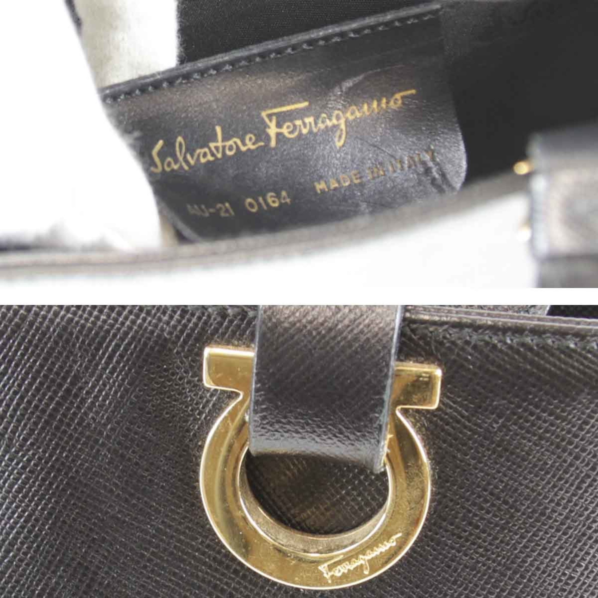 Salvatore Ferragamo Gancini handbag leather black for women