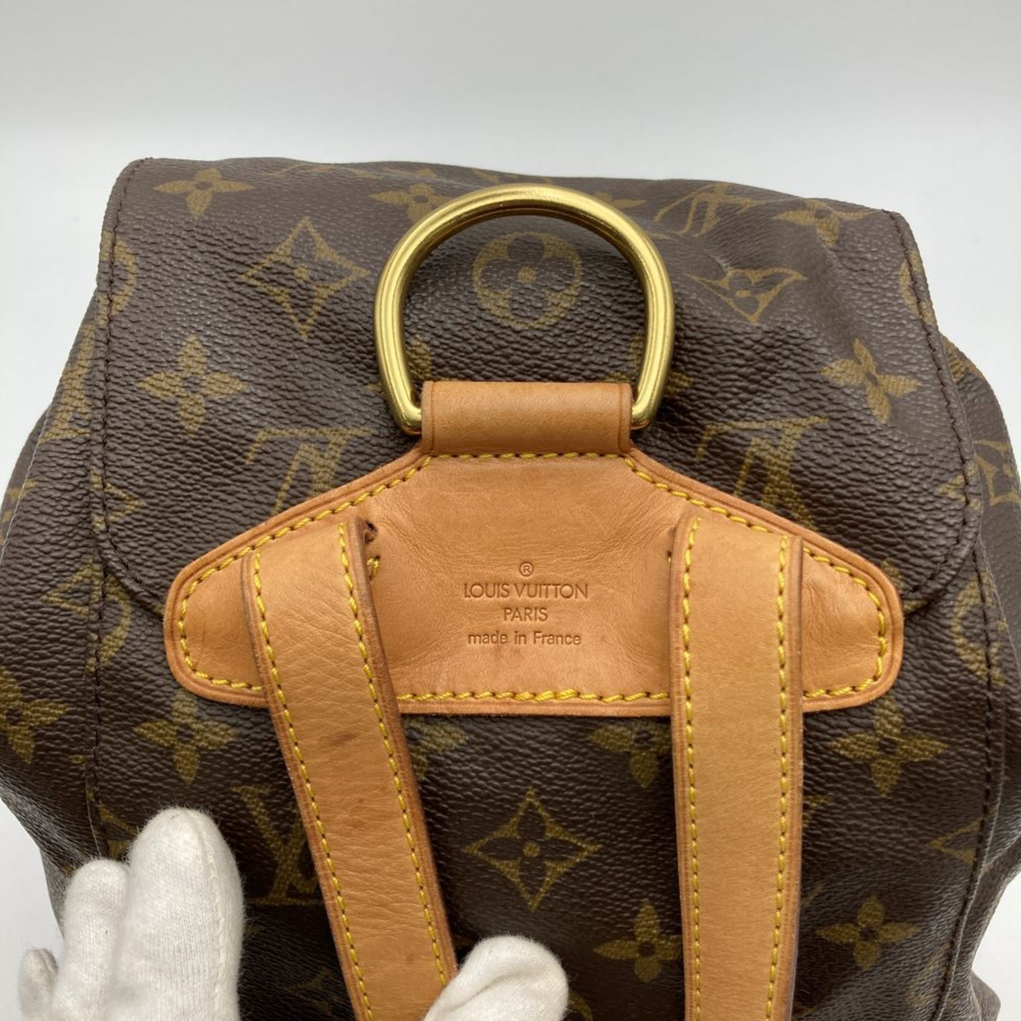 LOUIS VUITTON M51136 Montsouris MM Backpack Daypack Monogram Canvas Brown Women's