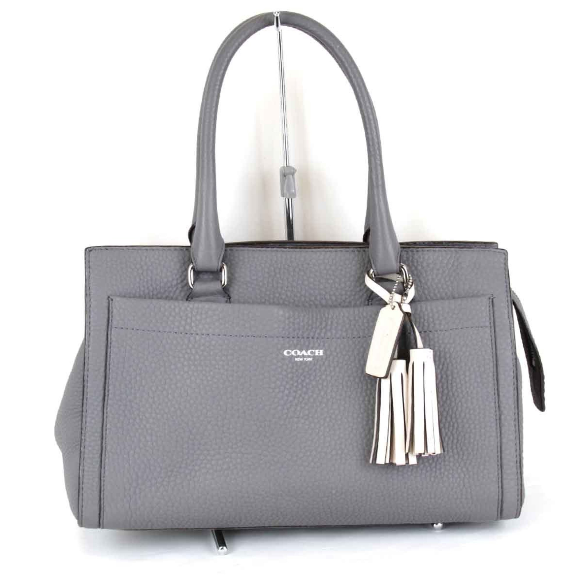 COACH G1373-25340 Handbag Leather Grey Women's