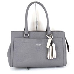 COACH G1373-25340 Handbag Leather Grey Women's