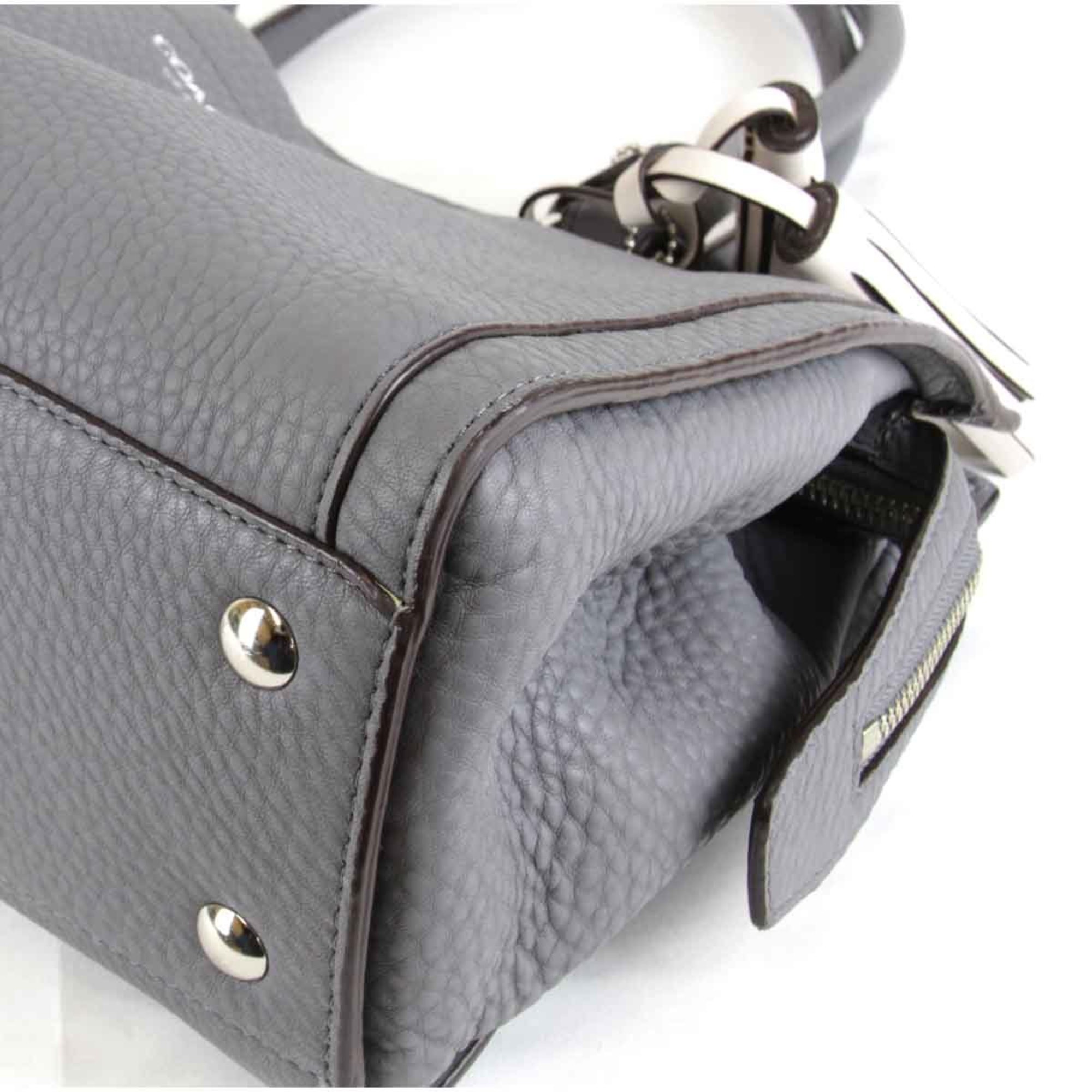 COACH G1373-25340 Handbag Leather Grey Women's