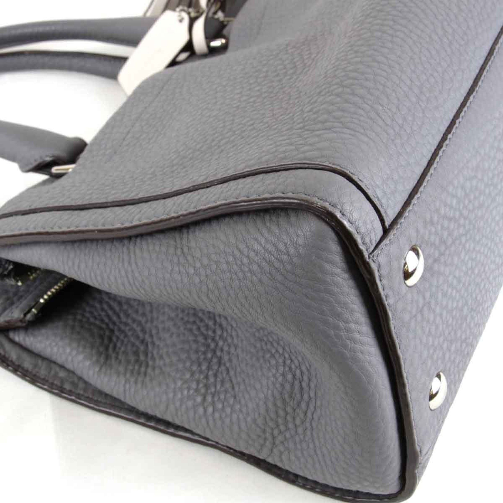 COACH G1373-25340 Handbag Leather Grey Women's