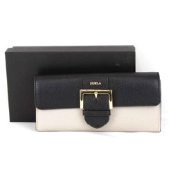 Furla Long Wallet Leather Black Women's