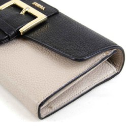 Furla Long Wallet Leather Black Women's